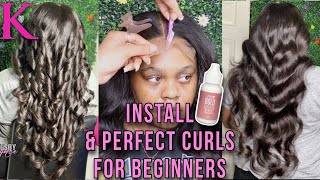 5x5 CLOSURE WIG INSTALL + BIG VOLUMINOUS CURLS ON KENDRAS BOUTIQUE HAIR | *BEGINNER FRIENDLY*