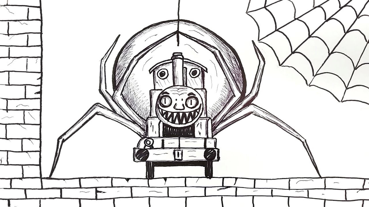 How To Draw Thomas The Train Exe Drawing Tutorial Youtube 