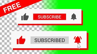 Subscribe and like green screen, transparent