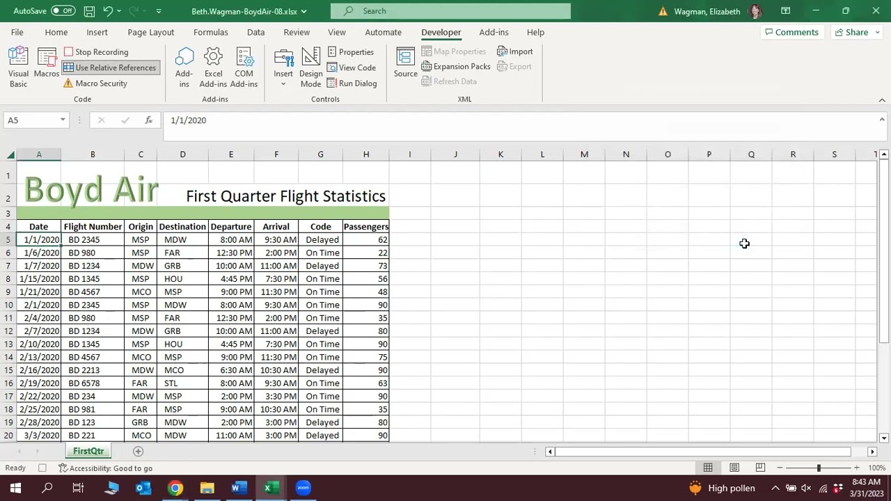 Excel Ch 8 Guided Project 8 1 YouTube Excel Ch 8 Guided Project 8 1 YouTube