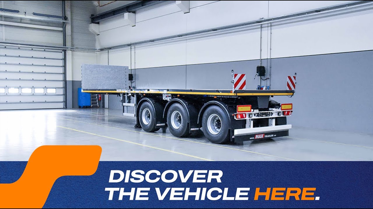 MAX Trailer - MAX410 flatbed semi-trailer w/ 3 axles (turn table) and 10,2 m loading platform length