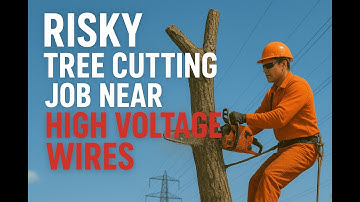 Risky Tree Cutting Job Near High Voltage Wires – Unreal Heights!