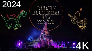 [4K] NEW Disney Electrical Sky Parade  Drone Show Disneyland Paris 2024