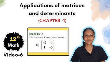 TN Class 12  Maths Applications of Matrices and Determinants Exercise 1.1 Sum 2 (i) | Chapter-1