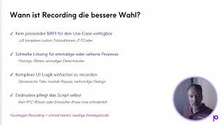 Automate Studio Insider Tip: BAPI vs. Transaktionsrecording – Wann was