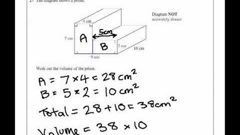 PGSMaths: Nov2012 1F - Question 27 (Prism Volume)