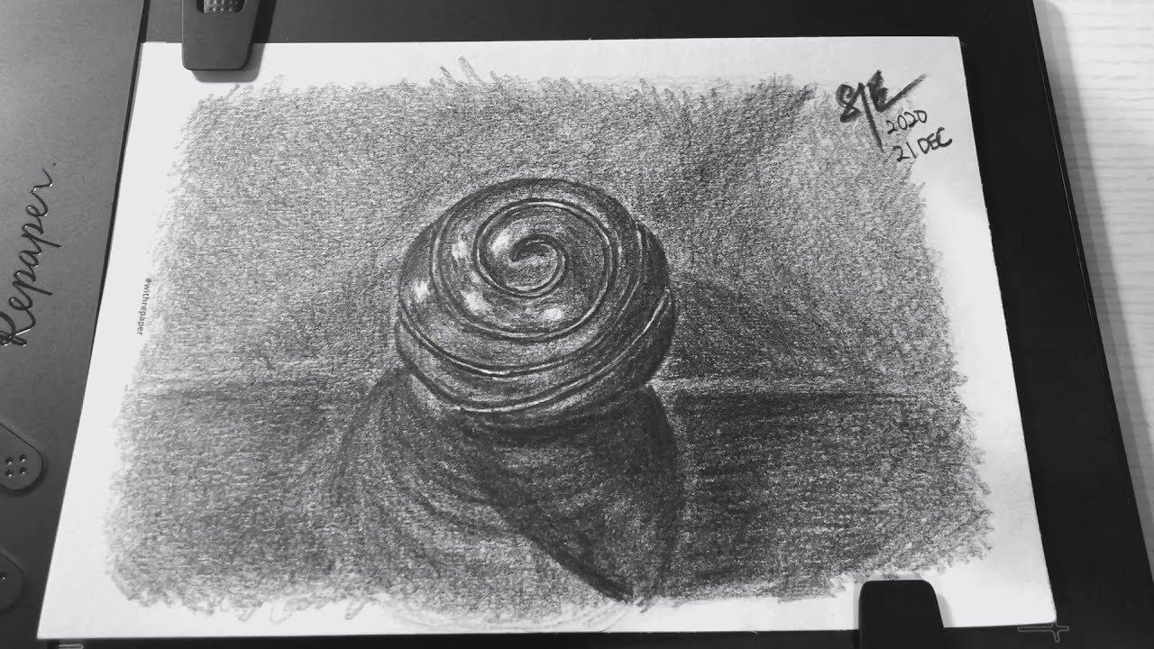 Pencil Drawing of a Spinning Kinetic Ball 
