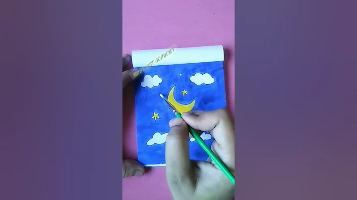 How to draw night sky,stars ⭐ moon 🌙#painting #art #shorts video
