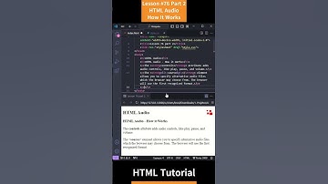 HTML Tutorial - Lesson 76: HTML Audio - How it Works Part 2 #html5 #htmltutorial #python #js #css