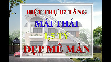 Biệt thự 2 tầng mái Thái | Mẫu nhà biệt thự 2 tầng mái Thái | Kiến trúc Zhome -ZH033
