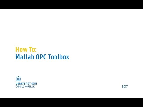 UGent How To: Matlab OPC Toolbox