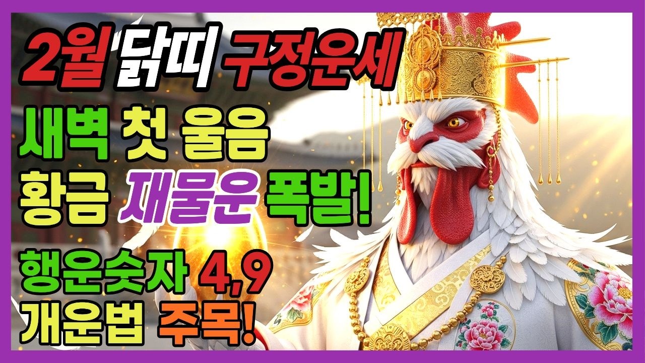 2026년 2월 닭띠 구정운세, 새벽 첫울음이 황금재물운 폭발!!