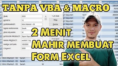 Cukup 2 Menit Mahir membuat Form di excel Tanpa VBA dan Macro