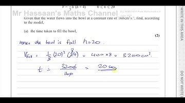WMA14 01 IAL (Edexcel) P4 June 2021 Q3 Differentiation,  Rates of Change