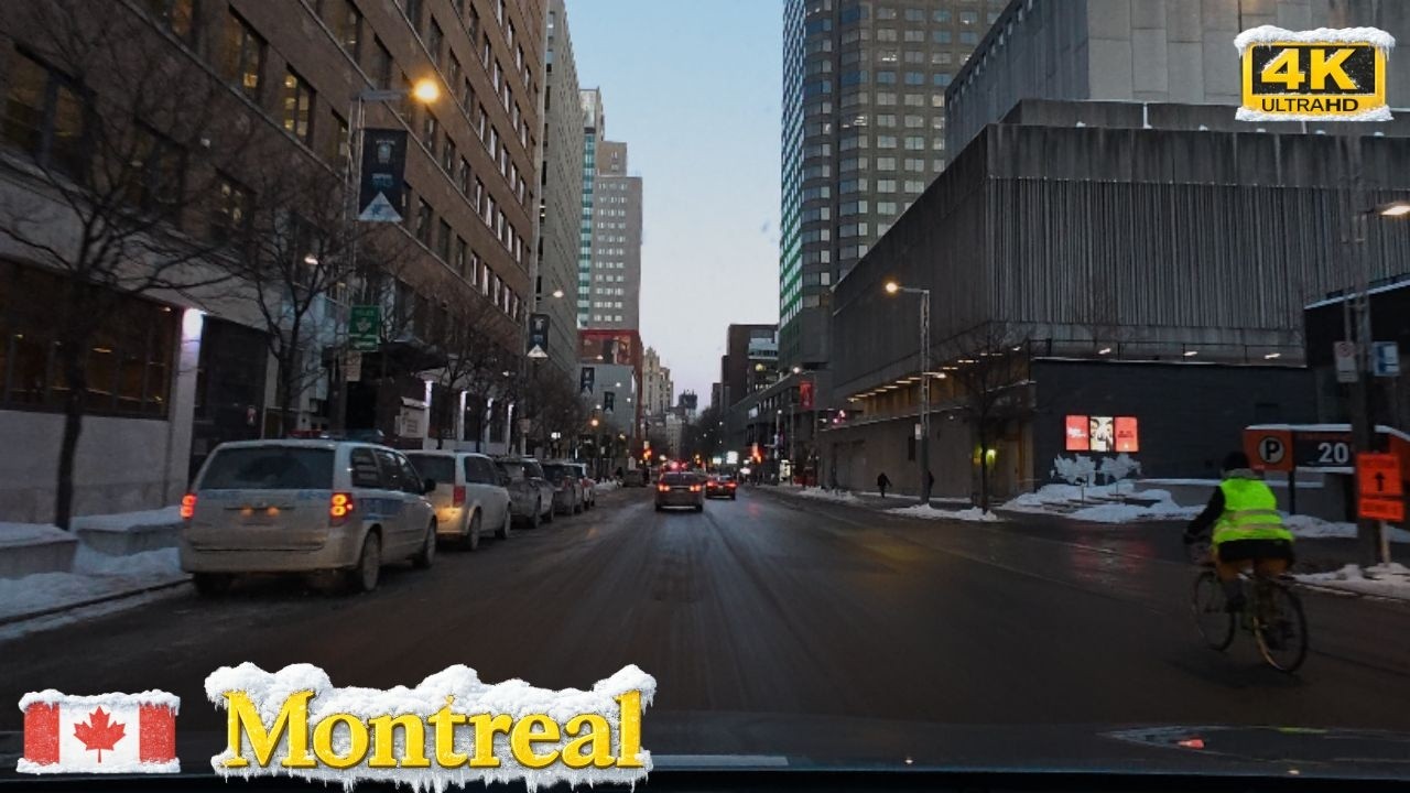 [4K] 🚗Driving through Downtown Montreal to St-Hubert Street, lined with Dress shops
