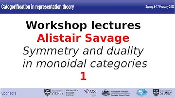 Alistair Savage - Symmetry and duality in monoidal categories 1