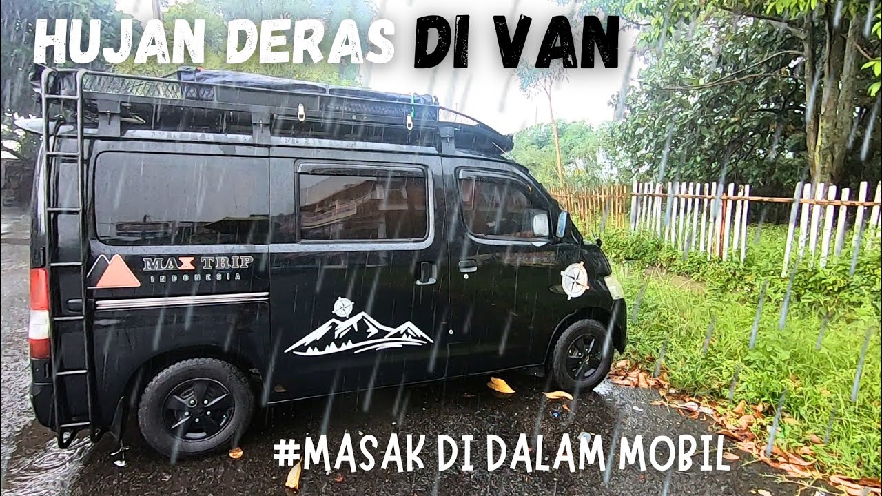 HUJAN DERAS SOLO di CAMPERVAN Masak Bikin Minuman Hangat SambiL Bahas CamperVAN Seru Juga