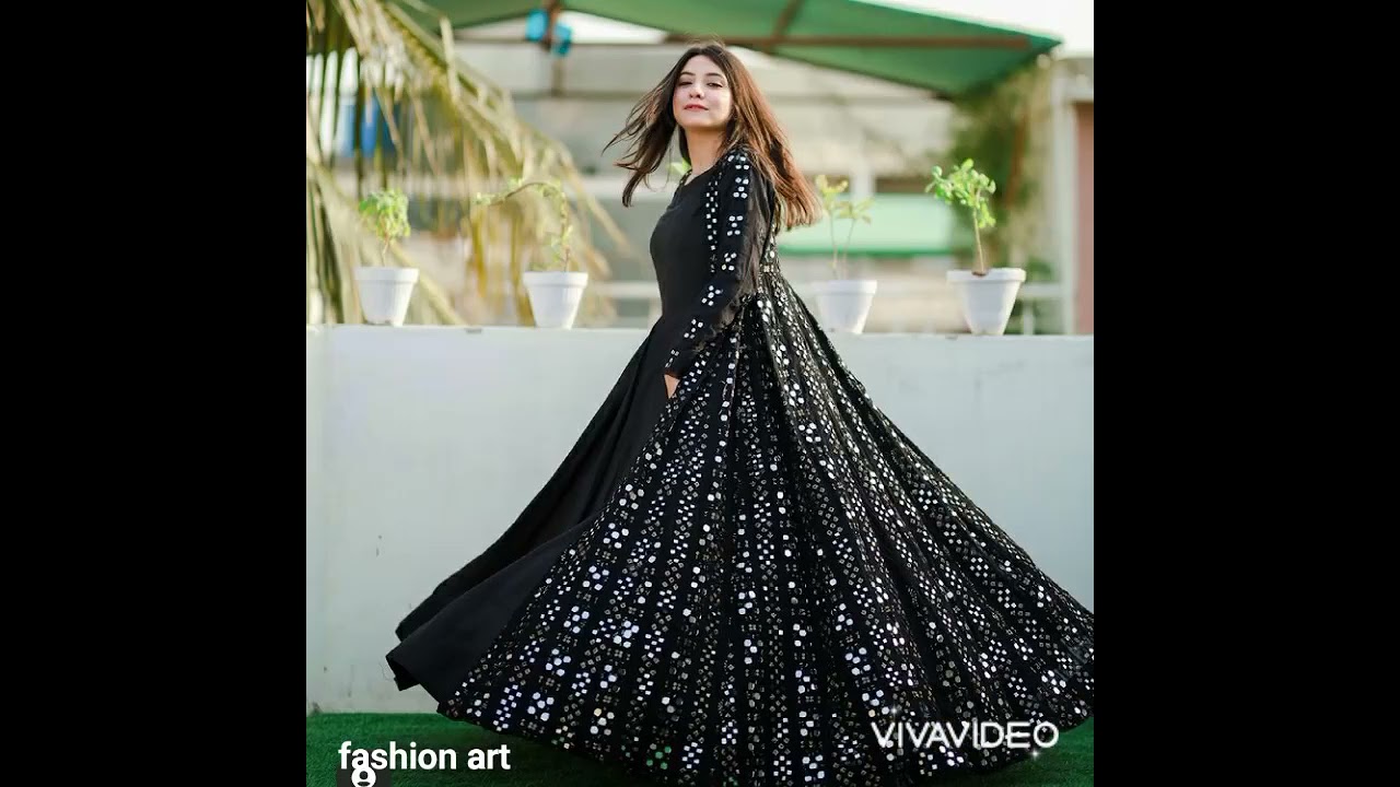trendy mirror work maxi dress/ mexi dress spicel for eid 2021