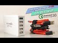 Царь блок питания с 5 USB Quick Charge 3.0 и качественные USB кабели для iPhone и Android.