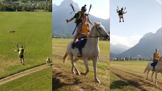 Paraglider Lands On Horse #shorts