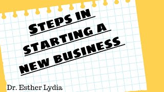 Steps needed to starting a new business