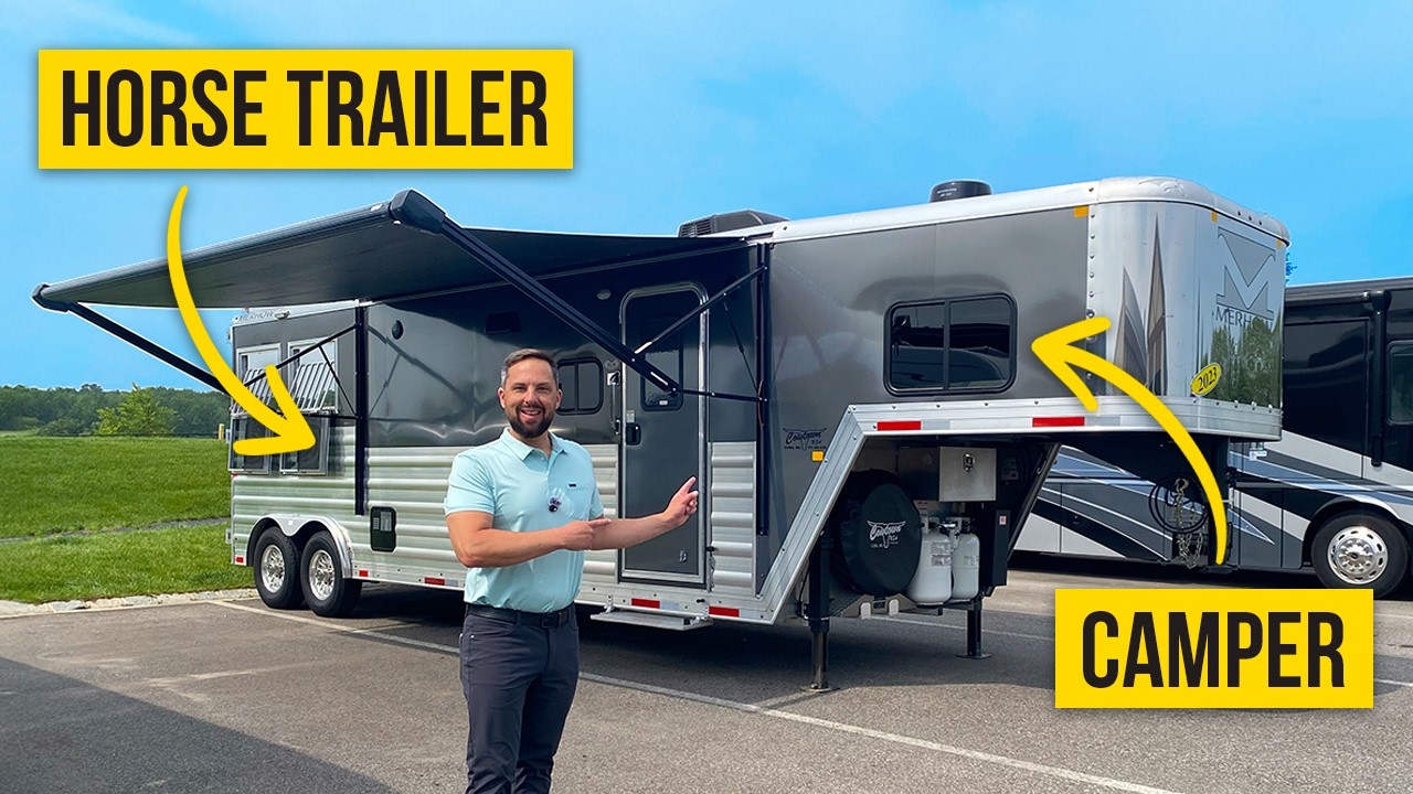 This INSANE Horse Trailer is Also a Luxury RV + Toy Hauler?! | Merhow 8211 RK-RS Tour