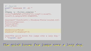ffmpeg examples - shadowcolor, shadowx, shadowy of drawtext