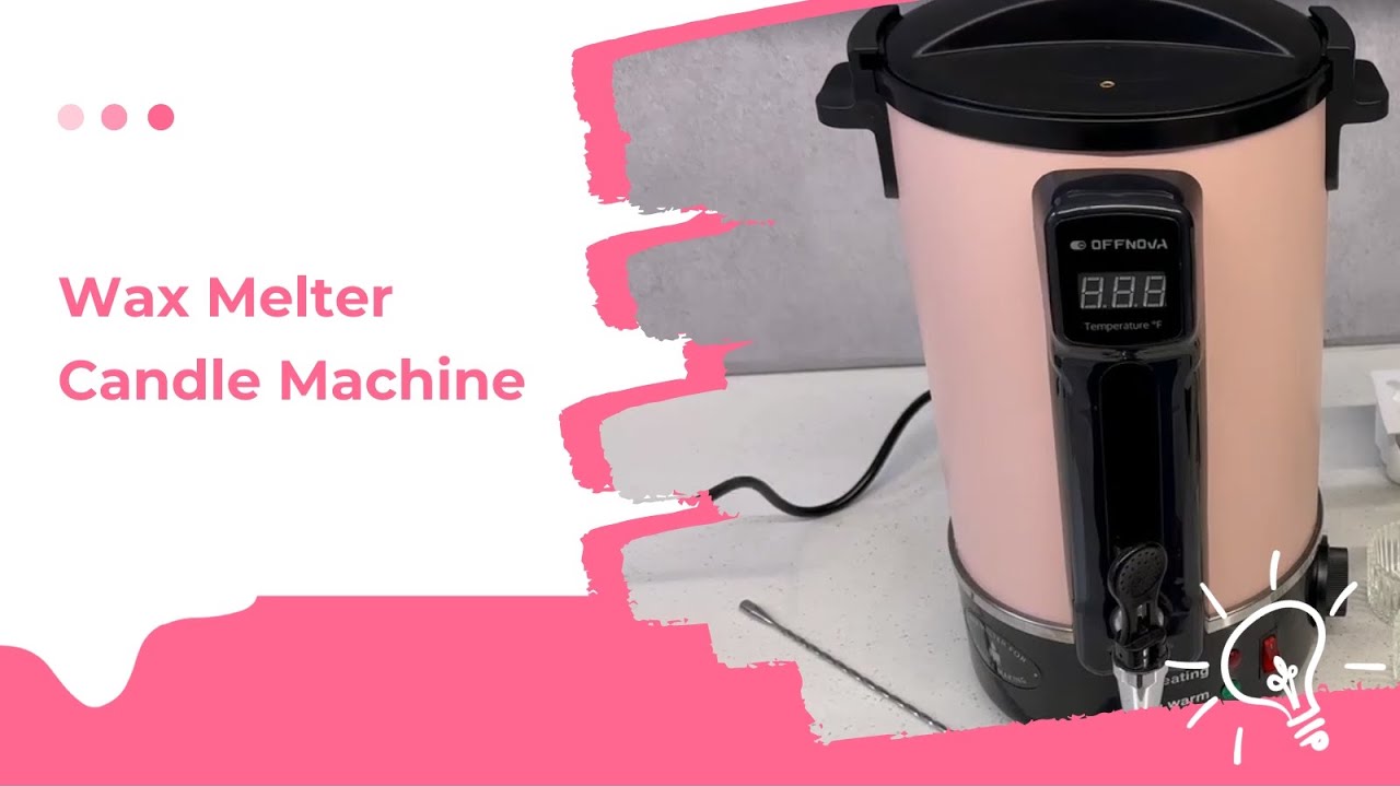 OFFNOVA Wax Melter for Candle Making, 6L Candle Wax Melting Pot with Heating Core Spout & Digital Display, Ideal for Business or Craft Pink