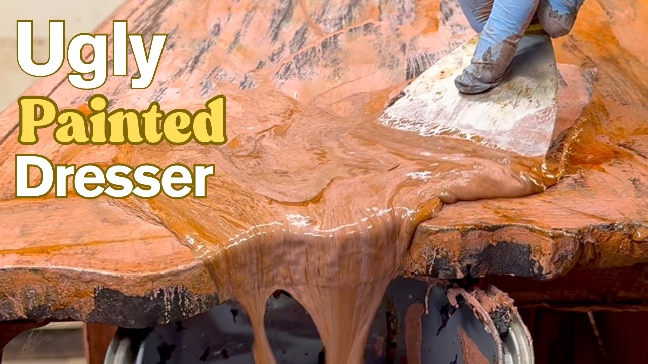 Ep. 149 Amazing RESTORATION of UGLY Painted ANTIQUE Dresser