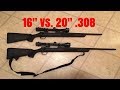 308 velocity test  16 vs 20 barrels