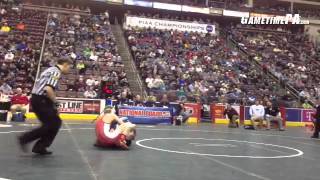 Upper Perk's Dustin Steffenino duels in 113 semifinal. #buxmontwrestling