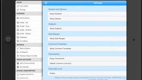 Walking through the Menu and Settings - Evidence For Learning v2