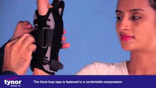 How to wear Tynor wrist splint with thumb