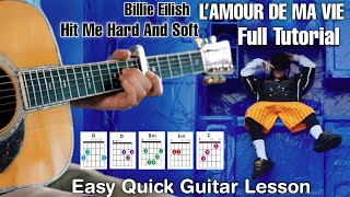 Billie Eilish - L’AMOUR DE MA VIE Guitar Cover + Lesson Easy Chords/Finger picking Guitar Tutorial