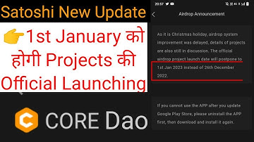 Satoshi New Update | Core Dao Update | Satoshi mining update | core mining new update | core mining