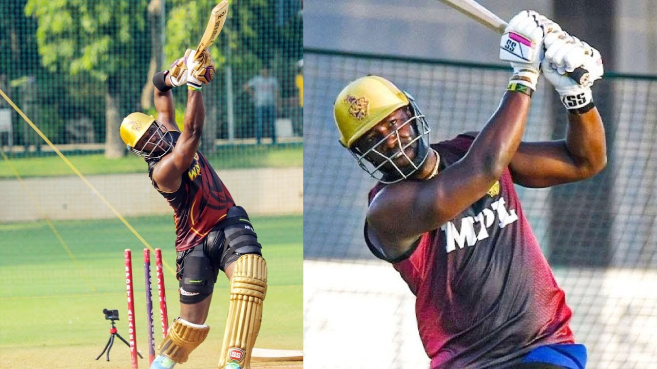 Andre Russell big hitting in the nets || 