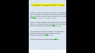 Computer Concepts Module 5 Exam 2023 Questions and Answers Verified Answers