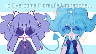 Dealing with Picrew's limitations... (speedpaint + story)