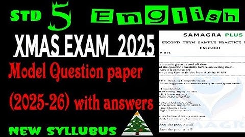 Class5 English Christmas exam question paper 2025|class5 english christmas exam model question paper