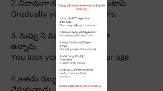 #63 Telugu sentences English meaning