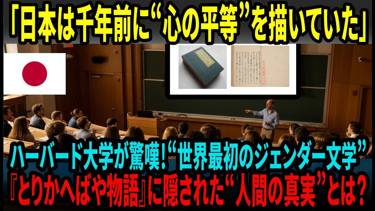 【海外の反応】 「千年前、日本はすでに“心の平等”を描いていた」ハーバード大学が驚嘆——世界最初のジェンダー文学『とりかへばや物語』