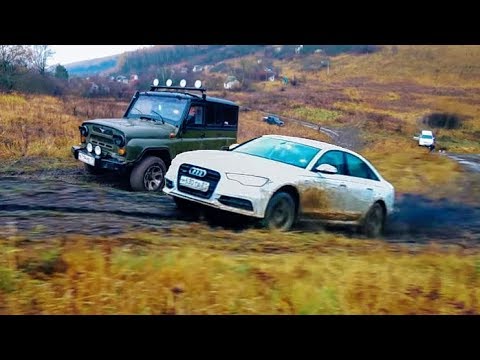 AUDI А6 против ВНЕДОРОЖНИКОВ - AUDI 100 и AUDI A6 в оффроад / скользкий подъем