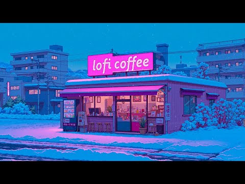 Snowy Streets Glow Outside A Lofi Coffee Shop Lofi Chill Beats Cozy Night Ambience For Relax 