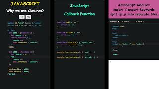 JavaScript | Closures | Modules | Callback Functions