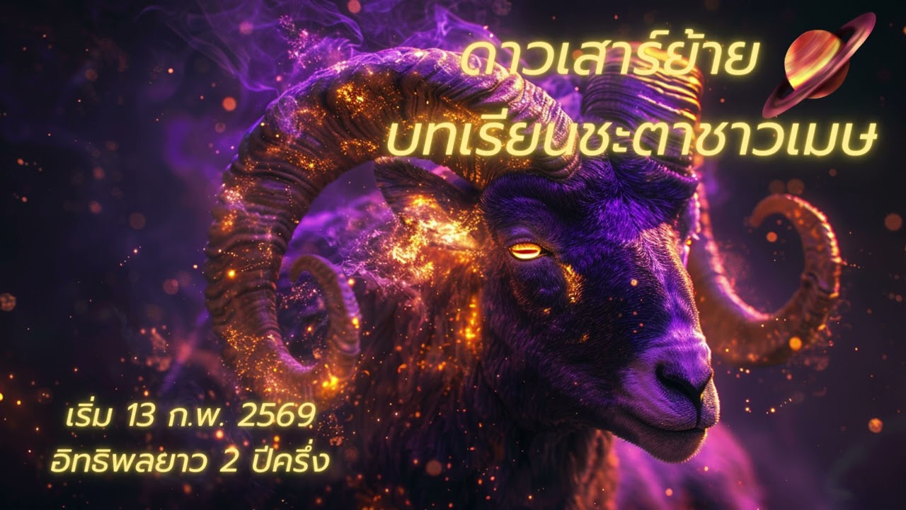 ดาวเสาร์ย้าย 13 ก.พ. 2569 | ชะตาราศีเมษเข้าสู่บทเรียนใหม่ของชีวิต