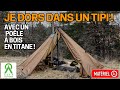 Bivouac sous la PLUIE dans un TIPI avec un POÊLE en titane ultra-léger !