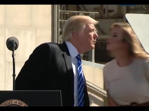 Trump Kisses His Daughter Ivanka During ND Speech