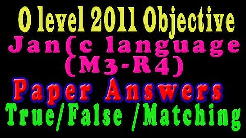 O Level Doeacc/Nielit C Language Paper 2011 January Solve Question M3-R4 Objective Type
