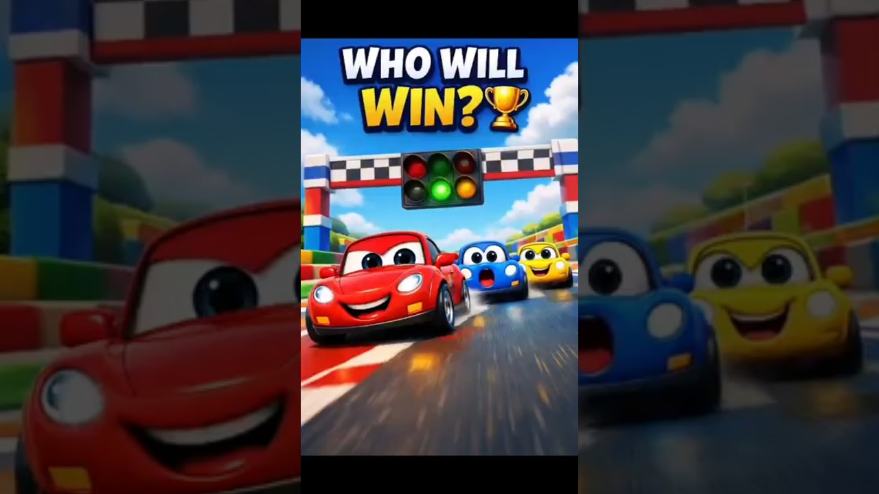 Red vs Blue vs Yellow Cars 🚘 | Kids Car Racing Cartoon 😲 