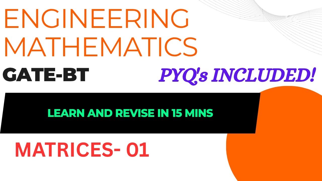 Pyqs Engineering Engineering Mathematics PYQs (Lecture 2) | GATE BT | Learn & Revise in ...